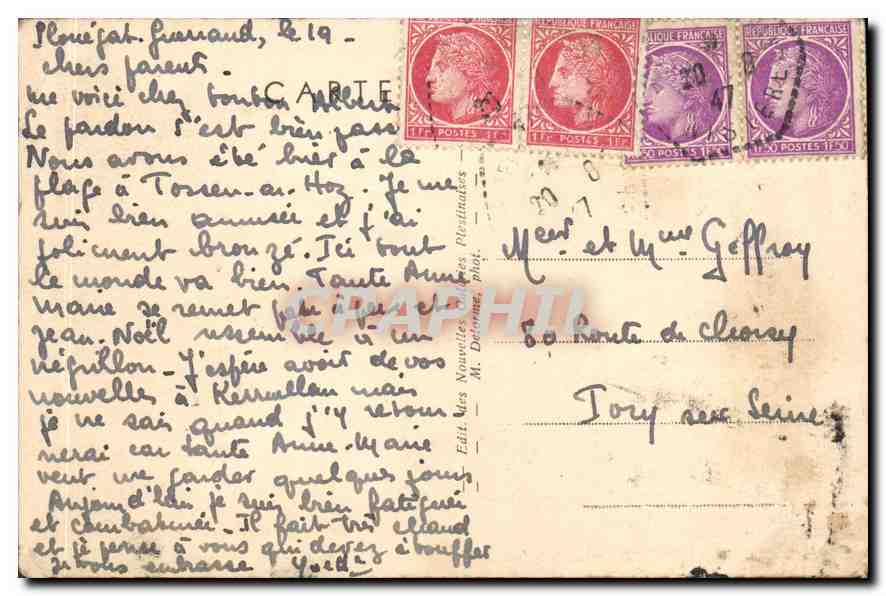 Plestin-les-Grèves (C.-du-N.) — La Plage de Saint-Efflam — Éditeur Cring, n°37 — Rückseite