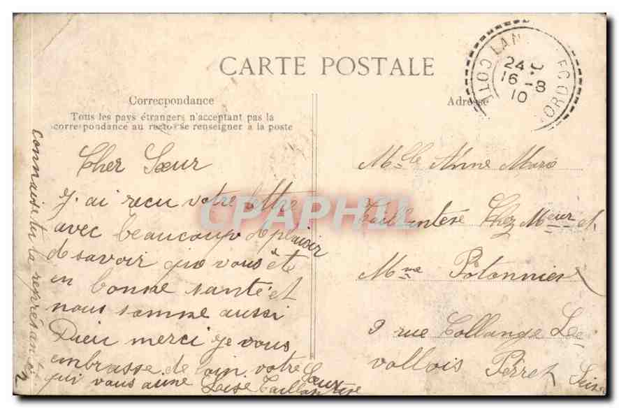 CPA Plufur Cotes du Nord La Route de la gare  — Rückseite