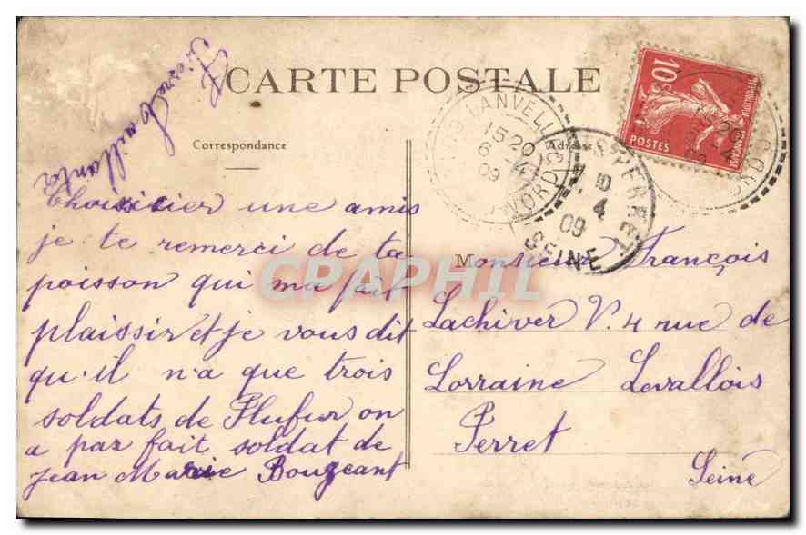 CPA Folklore Jeunes filles de Saint Efflam Etude de Coiffures  — Rückseite
