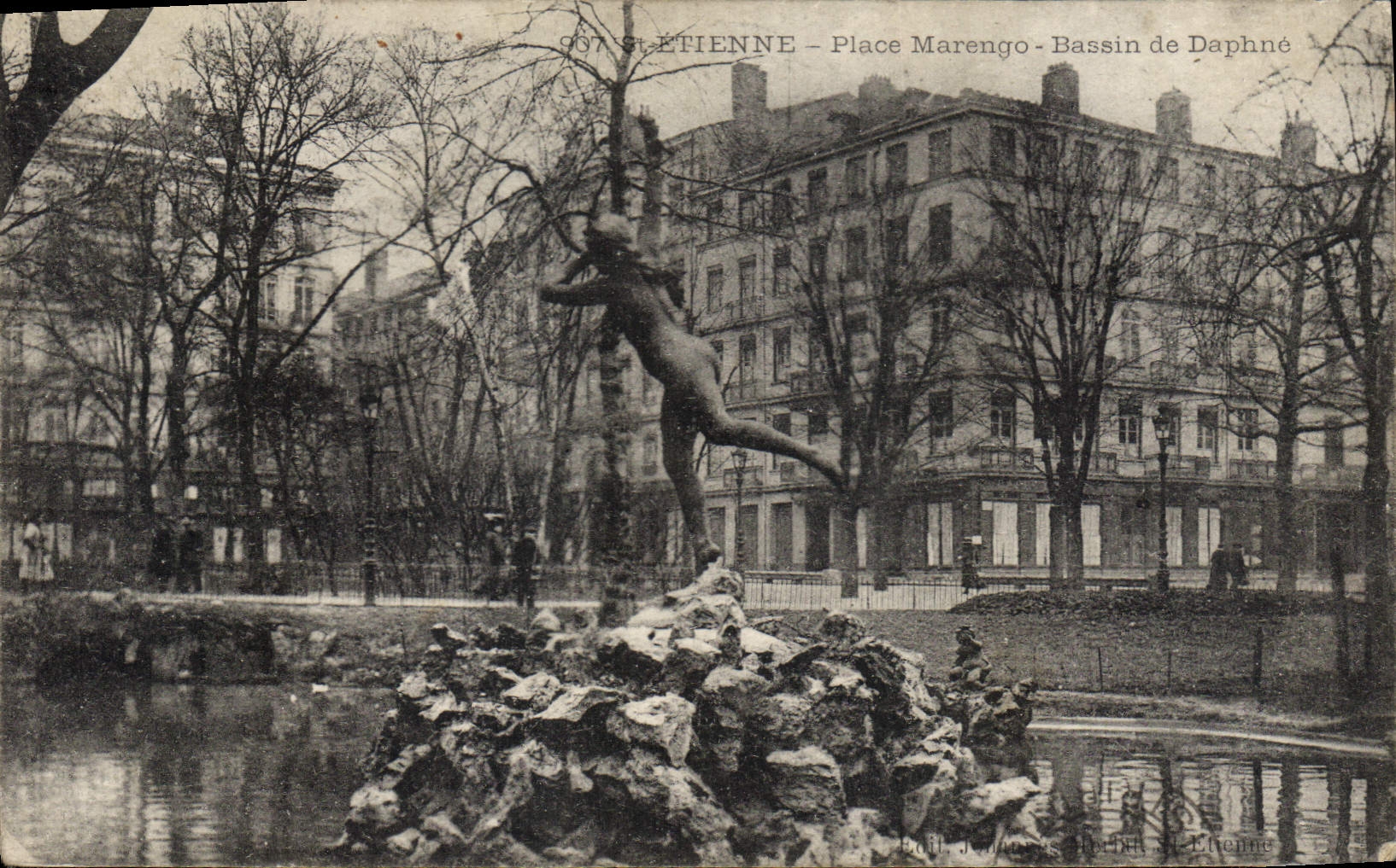 St-ÉTIENNE — Place Marengo — Bassin de Daphné — Éditeur J. Jourdan, n° 967