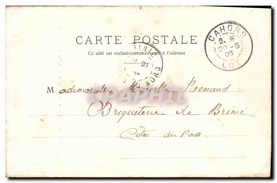 CPA Mercues Chateau des Eveques Salon des Gobelins  — Rückseite