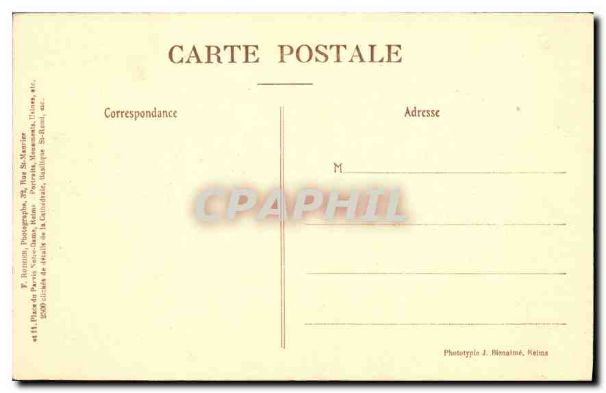 CPA Reims La Cathedrale Cote Nord Porche du Beau Dieu Les morts sortent de leur tombeau — Verso