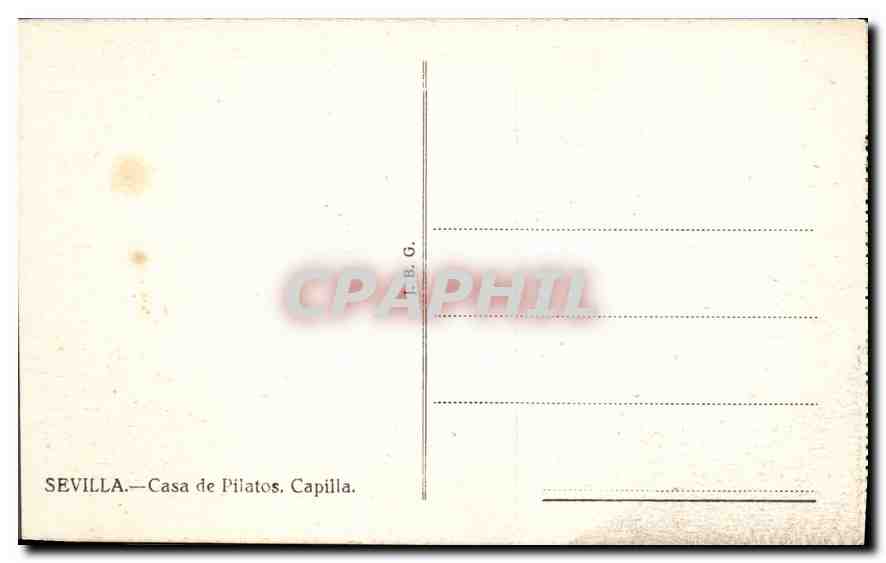 CPA Sevilla Casa de Pilatos Capilla  — Rückseite