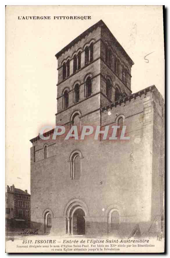 CPA L'Auvergne Pittoresque Issoire Entree de l'Eglise Saint Austremoire 