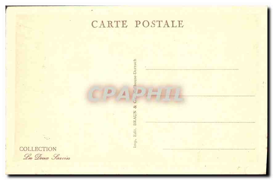 Chamonix — Téléphérique, station de Plan-Praz et l'Aiguille Verte — Éditeur Braun & Cie, collection Les Deux Savoies — Verso