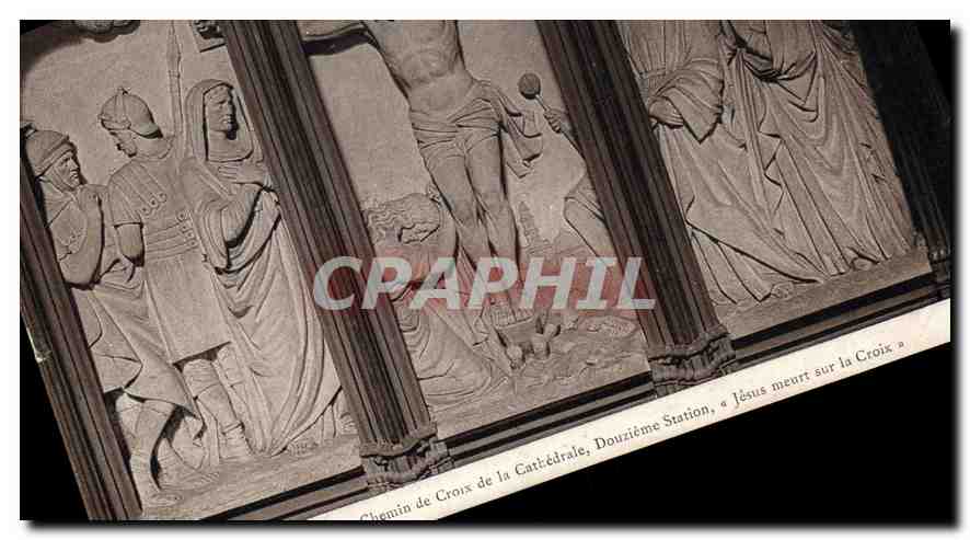 CPA Orleans Chemin de croix de la cathedrale Douzieme station Jesus meurt sur le croix