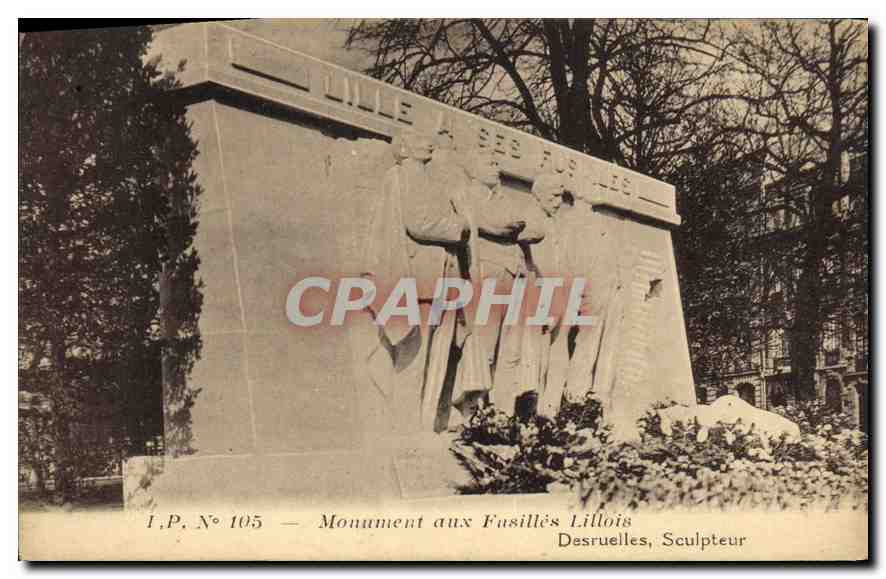 CPA Monument aux Fusilles Lillois Des ruelles Sculpteur 