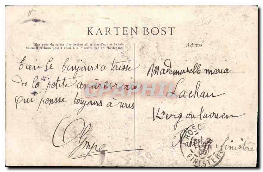 CPA La Pointe Du Raz Enfer de Plogoff Les Tunnels  — Rückseite