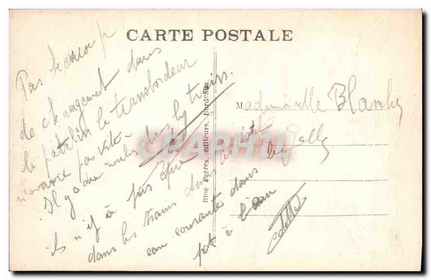 CPA Bordeaux La Grosse cloche  — Verso