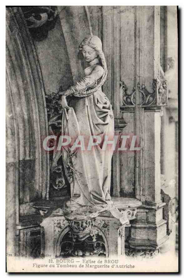 CPA Bourg Eglise de Brou Figure du Tombeau de Marguerite d'Autriche 