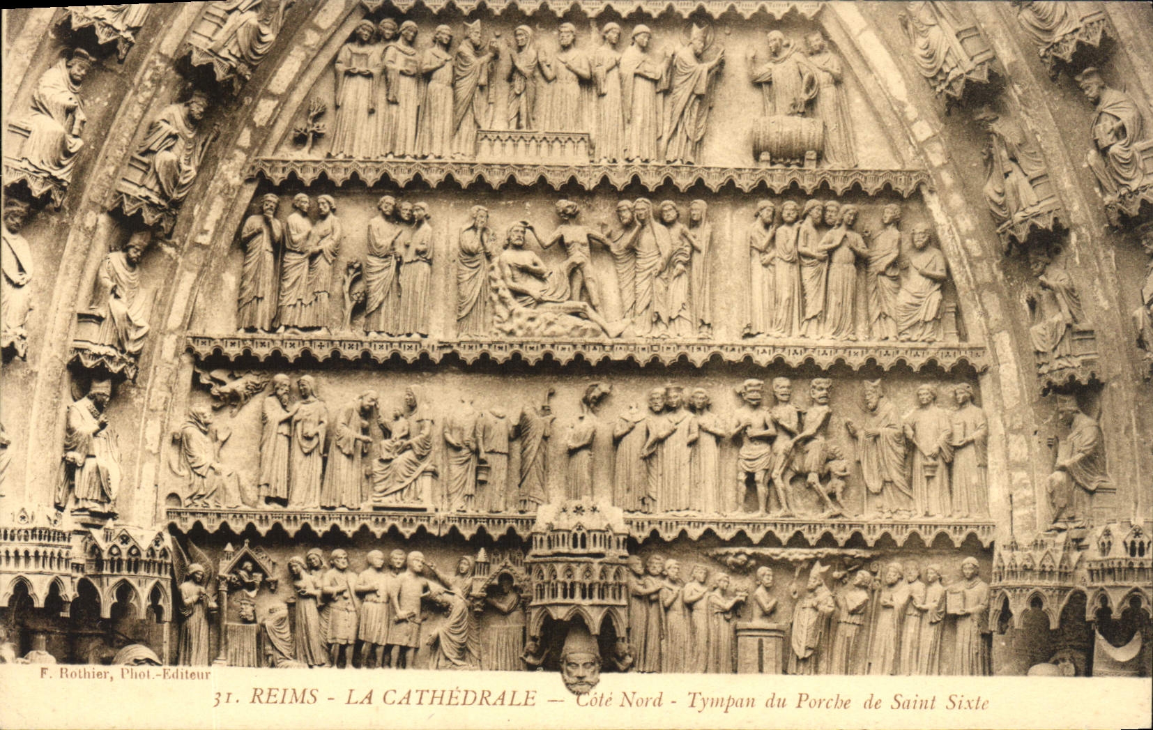 Reims - La Cathédrale — Côté Nord - Tympans du Porche de Saint Sixte