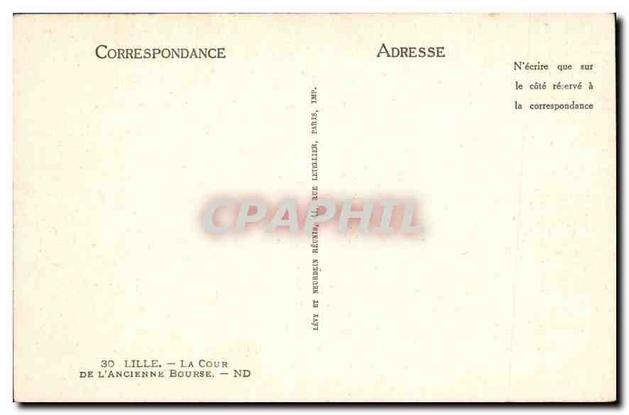 CPA Lille La Cour De L'Ancienne Bourse  — Rückseite