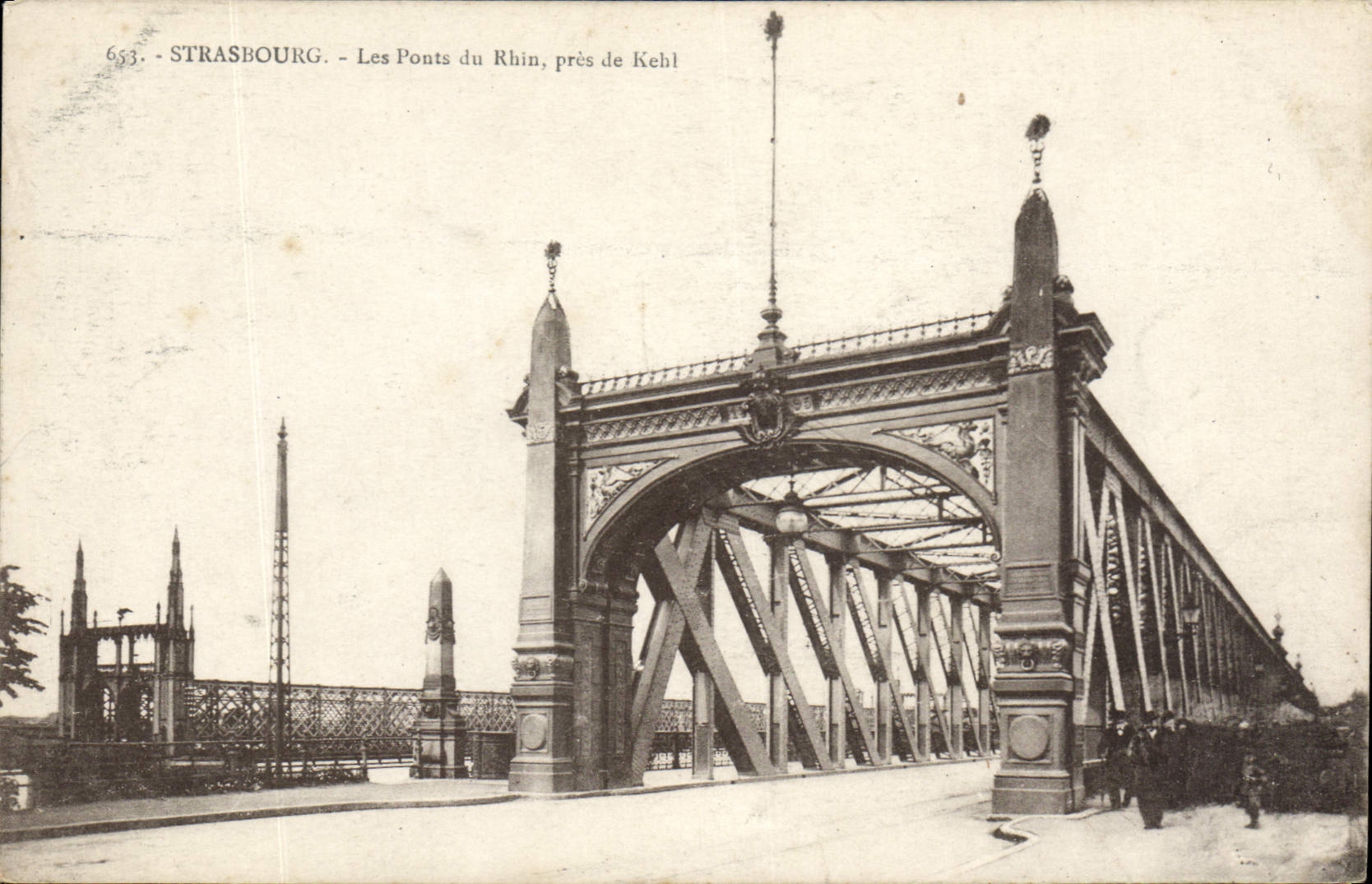 CPA Strasbourg Les Ponts du Rhin pres de Kehl 
