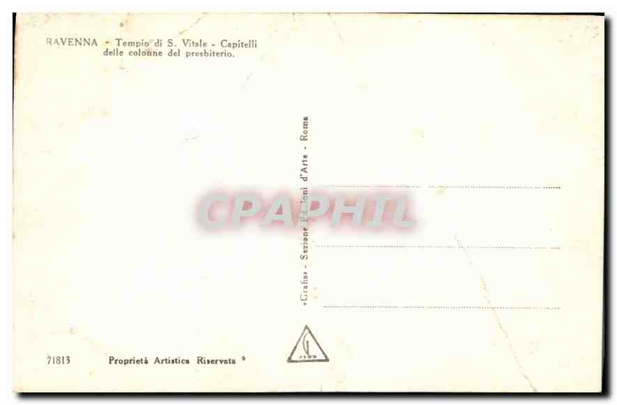 CPA Ravenna Templo di S Vitale Capitelli delle colonne del presbiterio  — Rückseite
