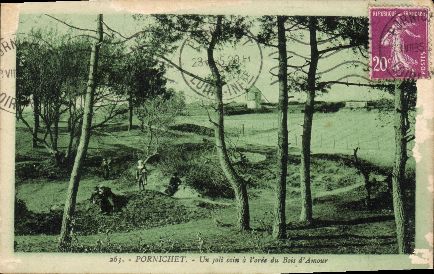 CPA Pornichet Un joli coin a Voree du Bois d'Amour Moulin a vent