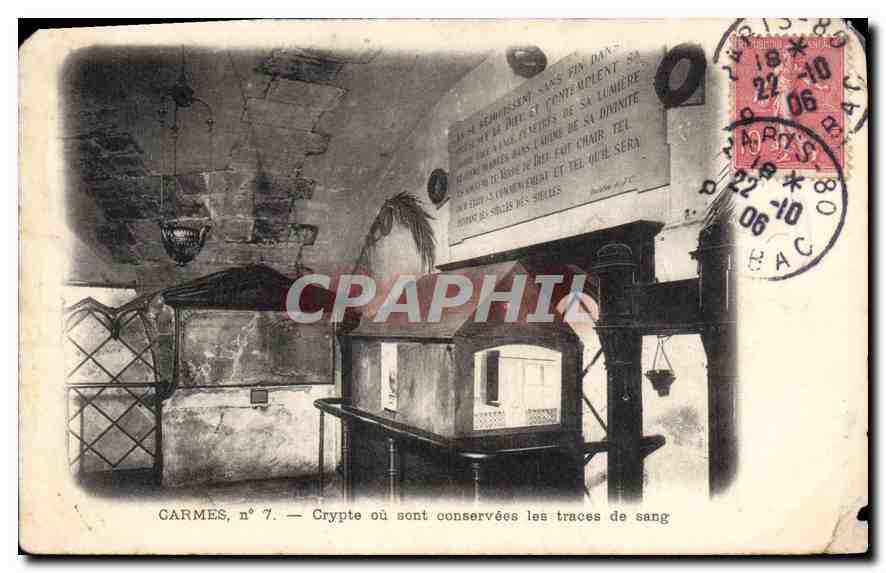CPA Carmes Crypte ou sont conservees les traces de sang 