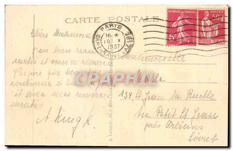 CPA Paris Le Sacre Coeur et les Jardins  — Rückseite