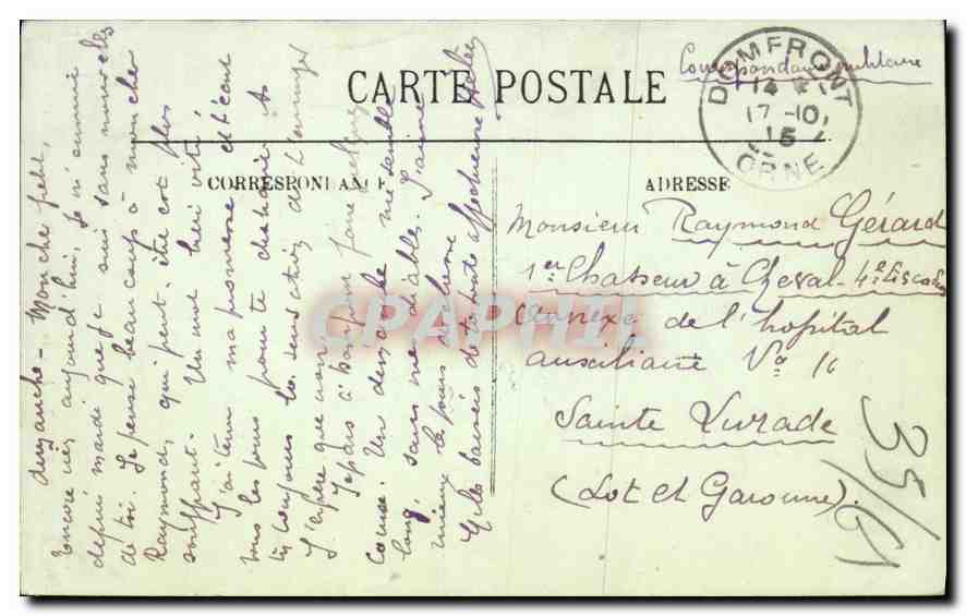 CPA Domfront Tombeau du Seigneur de Domfront Lion — Rückseite