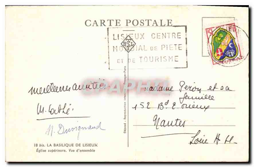 Église supérieure — Vue d'ensemble — Éditeur : Lisieux Centre Mondial de Piété et de Tourisme — Verso