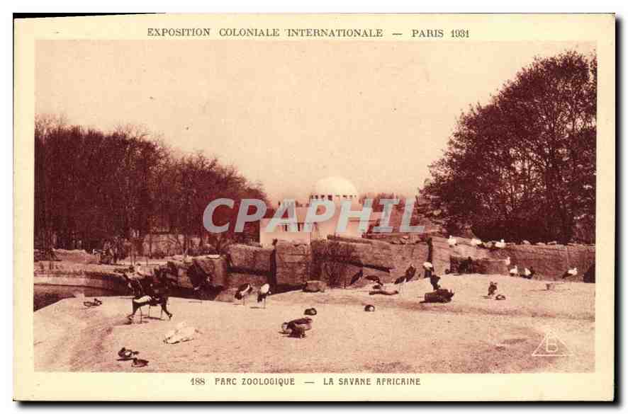Parc Zoologique — La Savane Africaine — Exposition Coloniale Internationale — Paris 1931