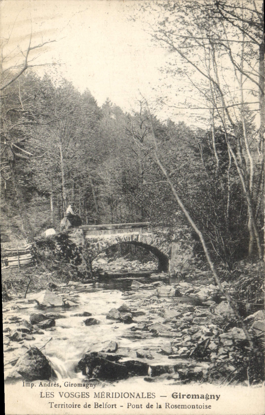 CPA Les Vosges Meridionales Giromagny Territoire de Belfort Pont de la Rosemontoise 
