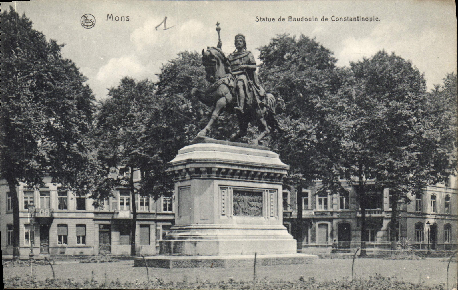 CPA Mons Statue de Baudouin de Constantinople 