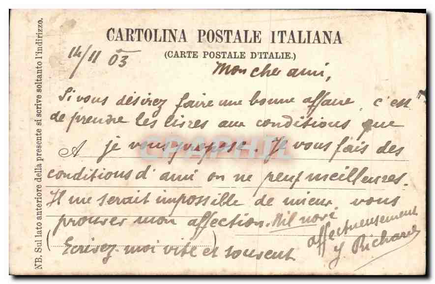 CPA Firenze Raffaelo Sanzio Madonna del Cardellino  — Verso