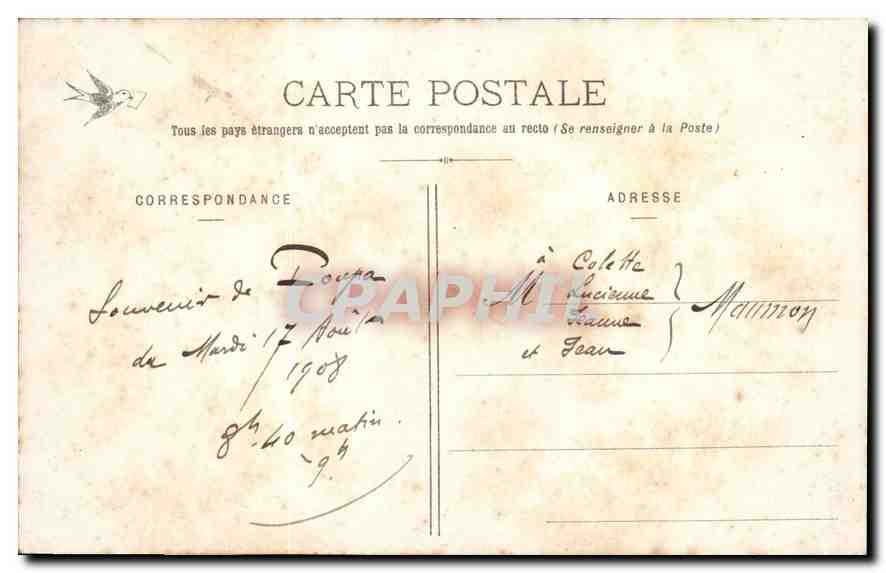 CPA Crecy La Croix de Jean de Luxembourg Roi de Boheme  — Back