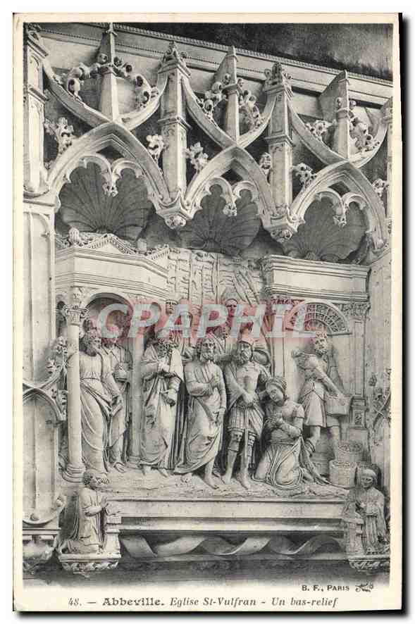 CPA Abbeville Eglise St Vulfran Un Bas relief 
