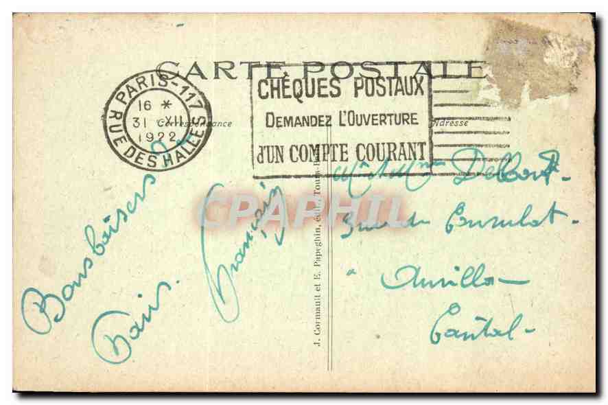 CPA Parts La Madeleine et la Rue Royale  — Rückseite