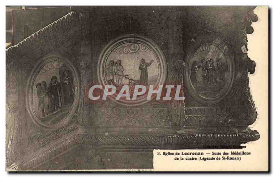 CPA Eglise de Locronan Suite des Medaillons de la chaire 