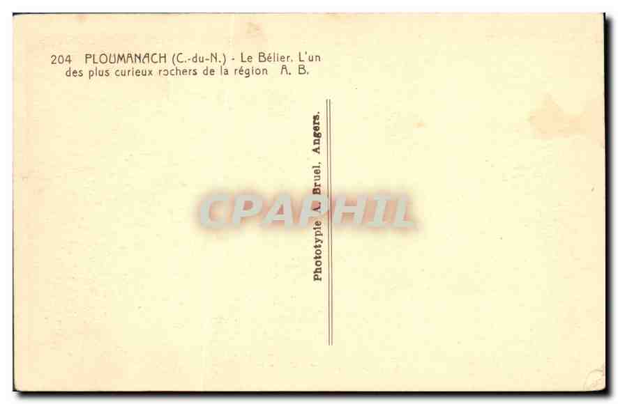 CPA Ploumanach Le Belier L'un des plus curieux rochers de la region  — Rückseite