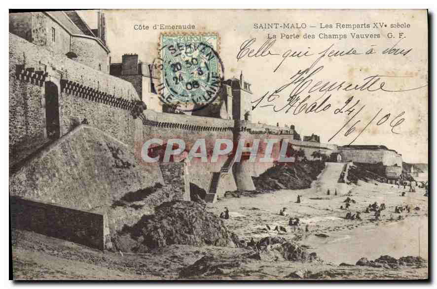 Saint-Malo — Les Remparts XV siècle — La Porte des Champs Vauvers G.F.