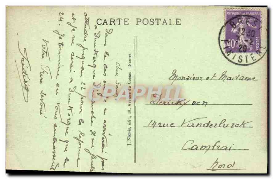 CPA Brest L Avenue principale du Cours Dajot  — Rückseite