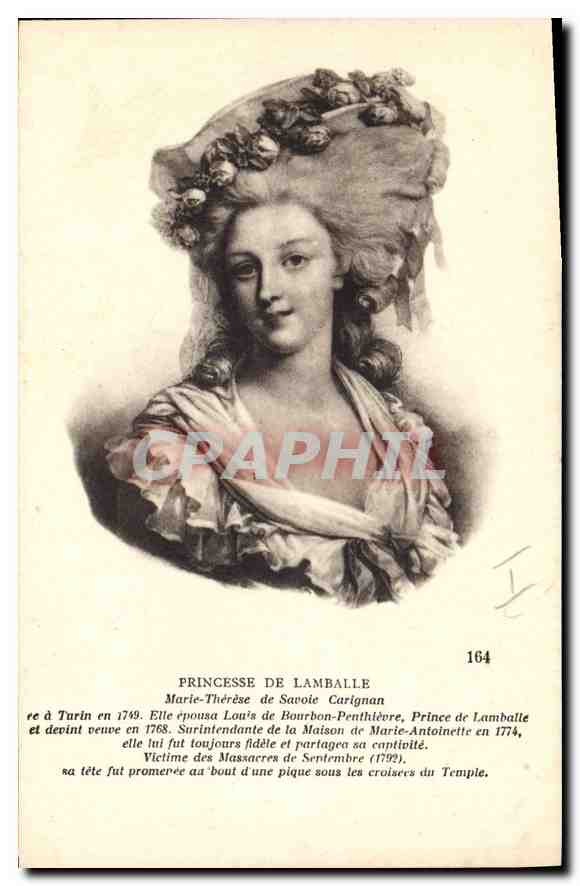 CPA Princesse de Lamballe Marie Therese de Savoie Carignan 