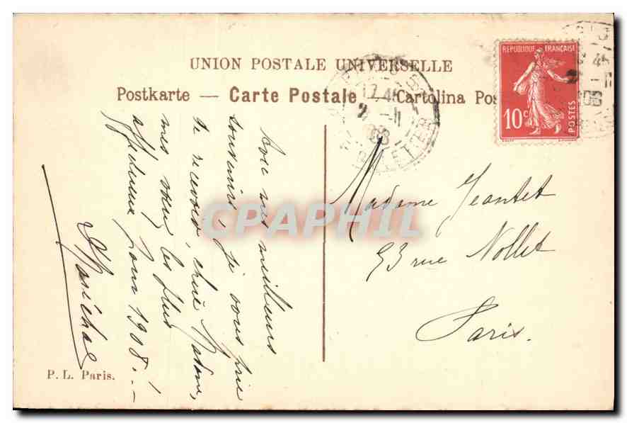 CPA Madame Sophie pae Nattier  — Back
