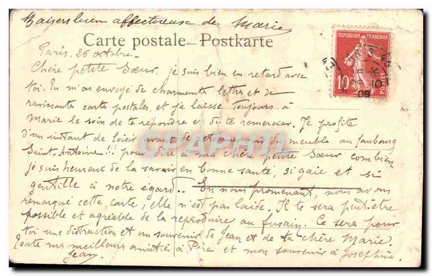 CPA L'eglise du village  — Verso