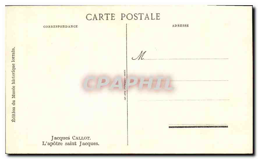 CPA Jacques Callot L apotre Saint Jacques  — Verso