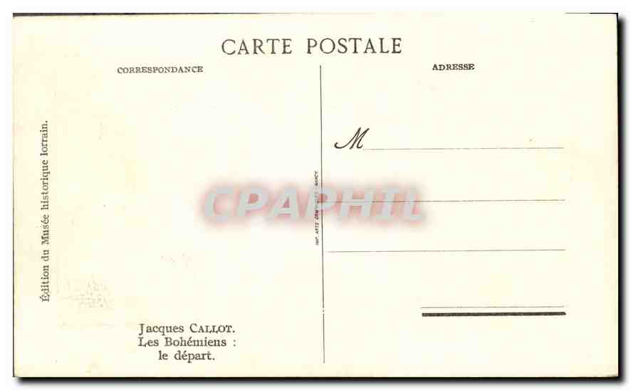 CPA Jacques Callot Les Bohemiens le depart  — Rückseite