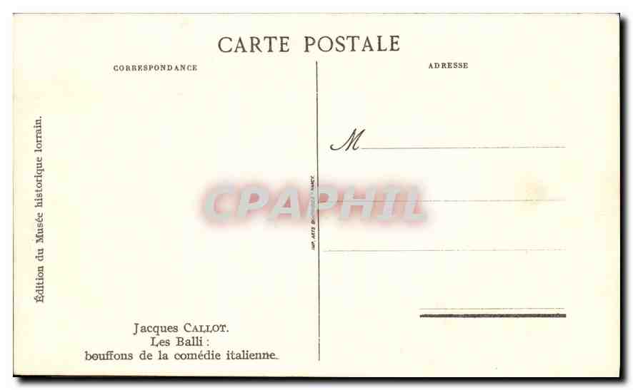 CPA Jacques Callot Les Balli bouffons de la comedie italienne  — Back