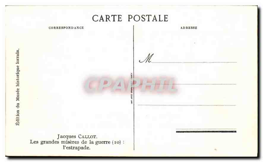 CPA Jacques Callot Les grandes miseres de la guerre l estrapade  — Back