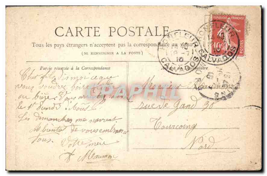 CPA Paris Le Place de la Bastille  — Rückseite