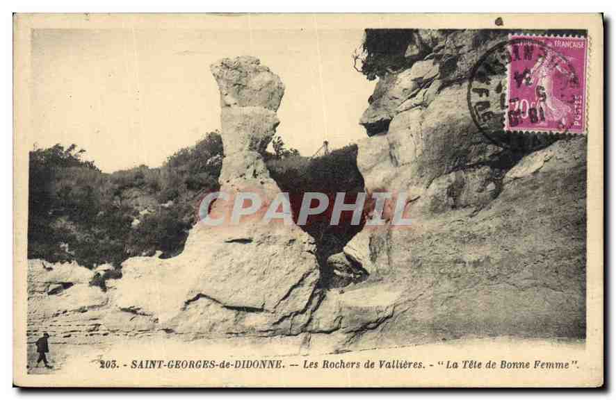 Saint-Georges-de-Diddonne — Les Rochers de Vallières — "La Tête de Bonne Femme" — G. Arnaud, n°203