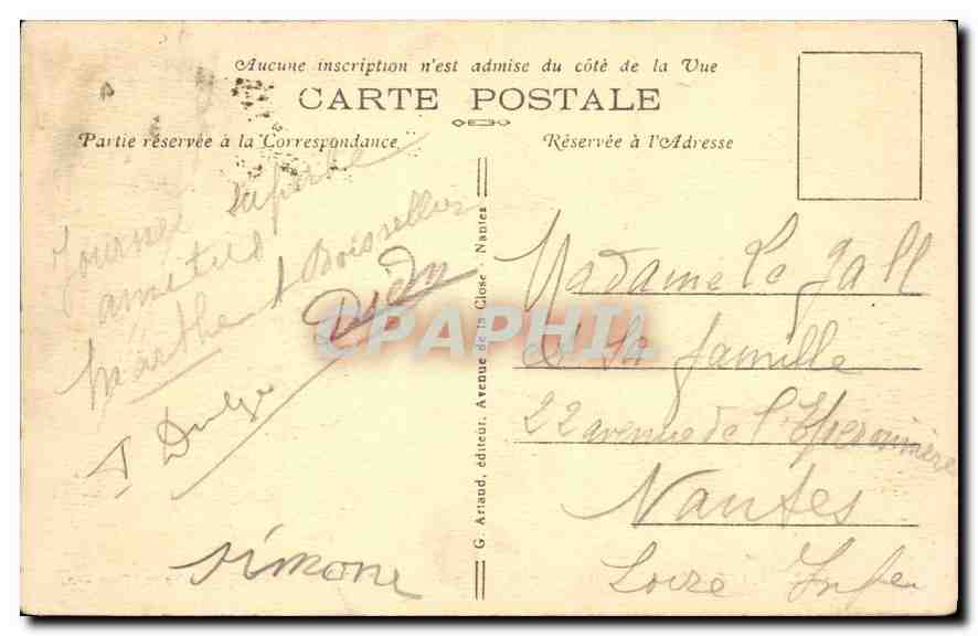 Saint-Georges-de-Diddonne — Les Rochers de Vallières — "La Tête de Bonne Femme" — G. Arnaud, n°203 — Rückseite