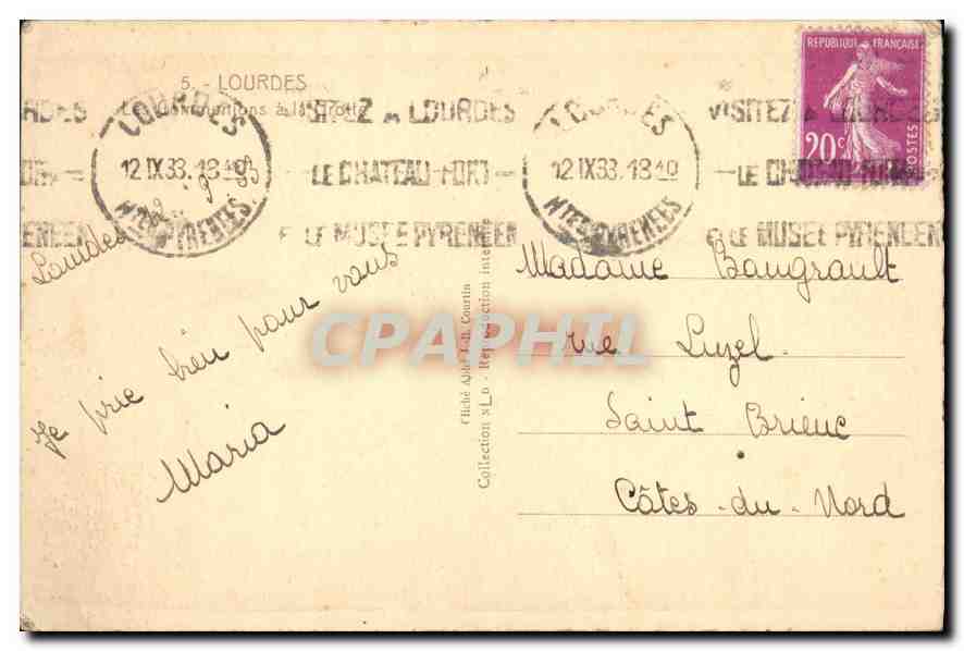 CPA Lourdes  — Verso