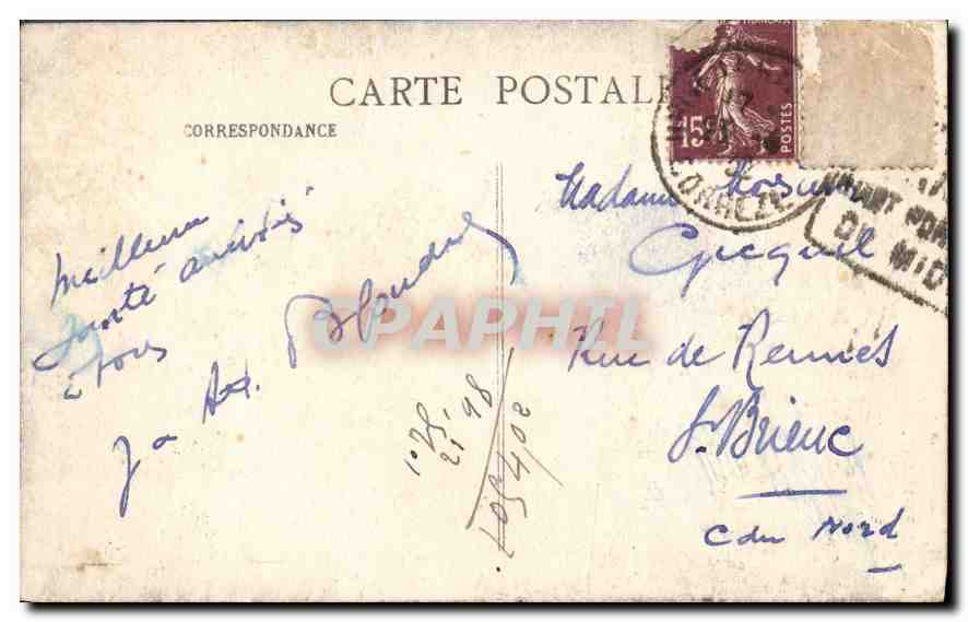 CPA Le Saillant Les Rochers et la Vezere  — Rückseite