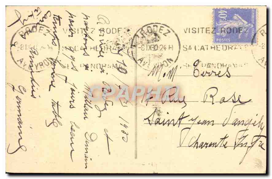 CPA Rodez La Chapelle de St Sepulcre  — Rückseite
