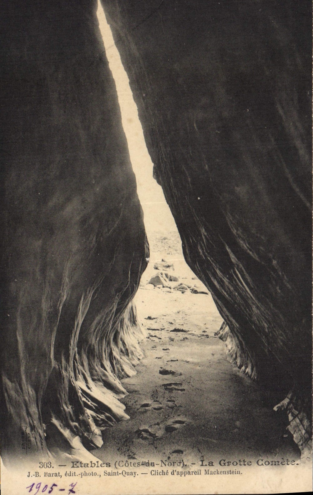 La Grotte Comète — Etables (Côtes-du-Nord) — J.-B. Barat, édit.-photo, Saint-Quay