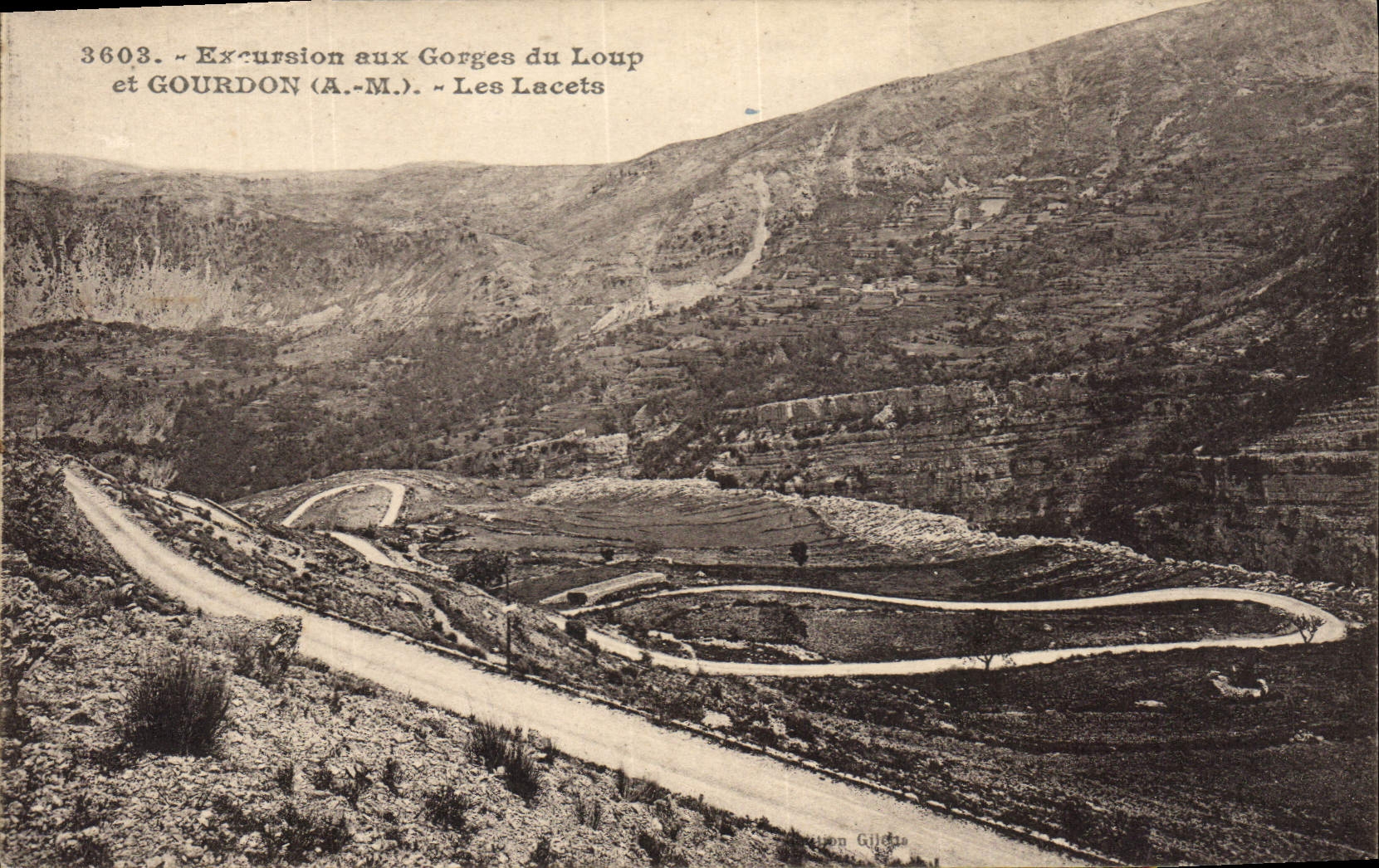 Excursion aux Gorges du Loup et Gourdon (A.-M.) — Les Lacets — Éditeur Giletti, Nice