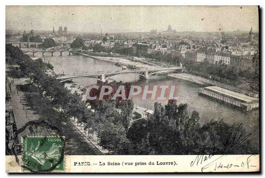CPA Paris La Seine vue prise du Louvre 